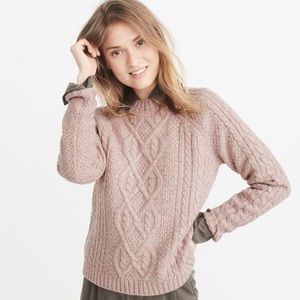 Abercrombie Cable Knit Pink Sweater - NEW